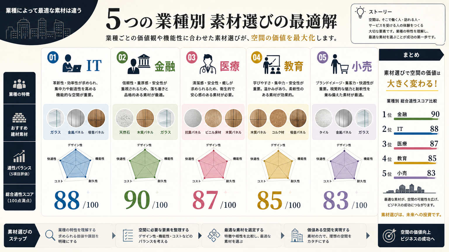 業種・企業イメージ別に見るエントランス素材の選び方