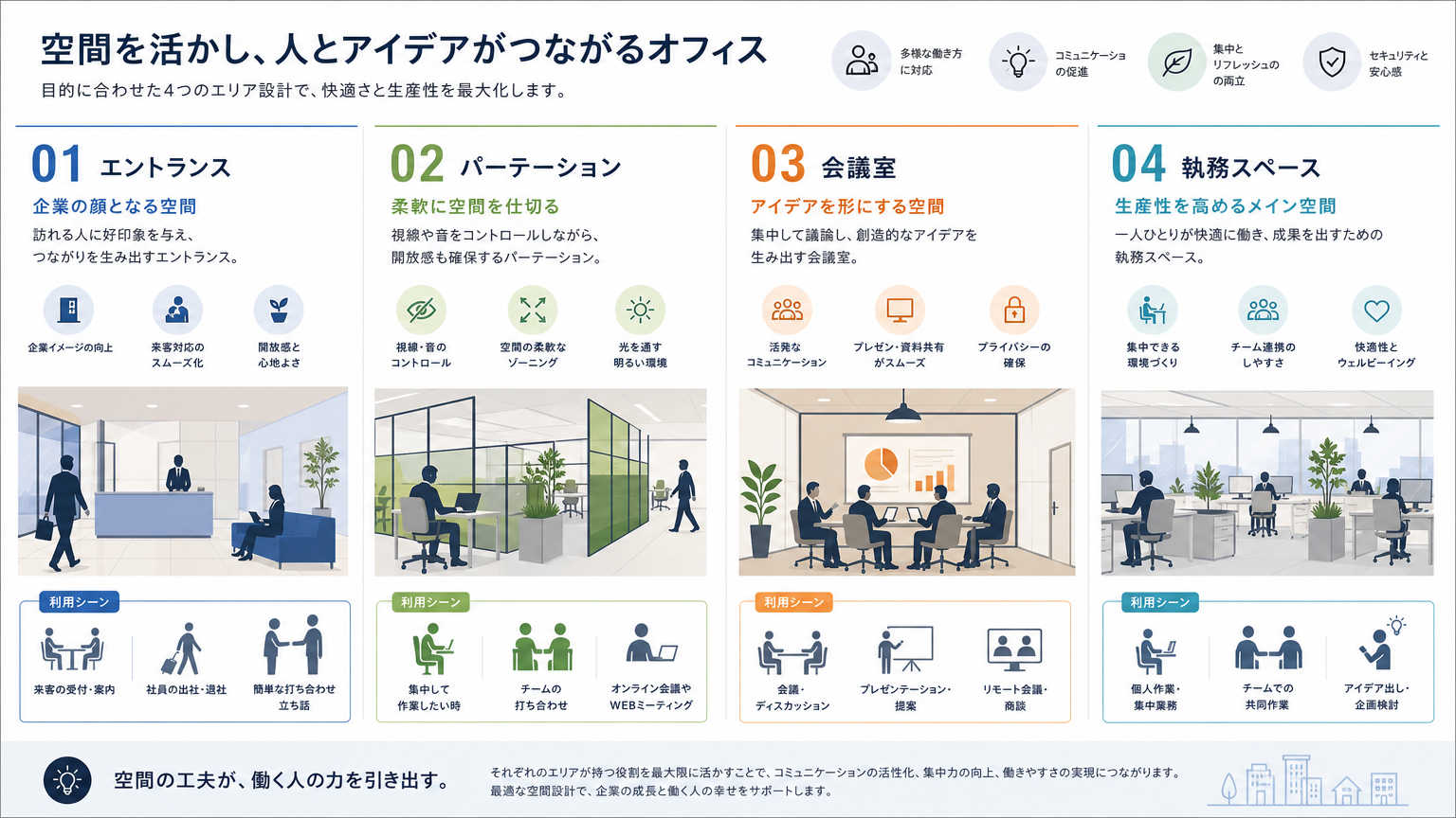 ロゴサインの設置場所別の見せ方